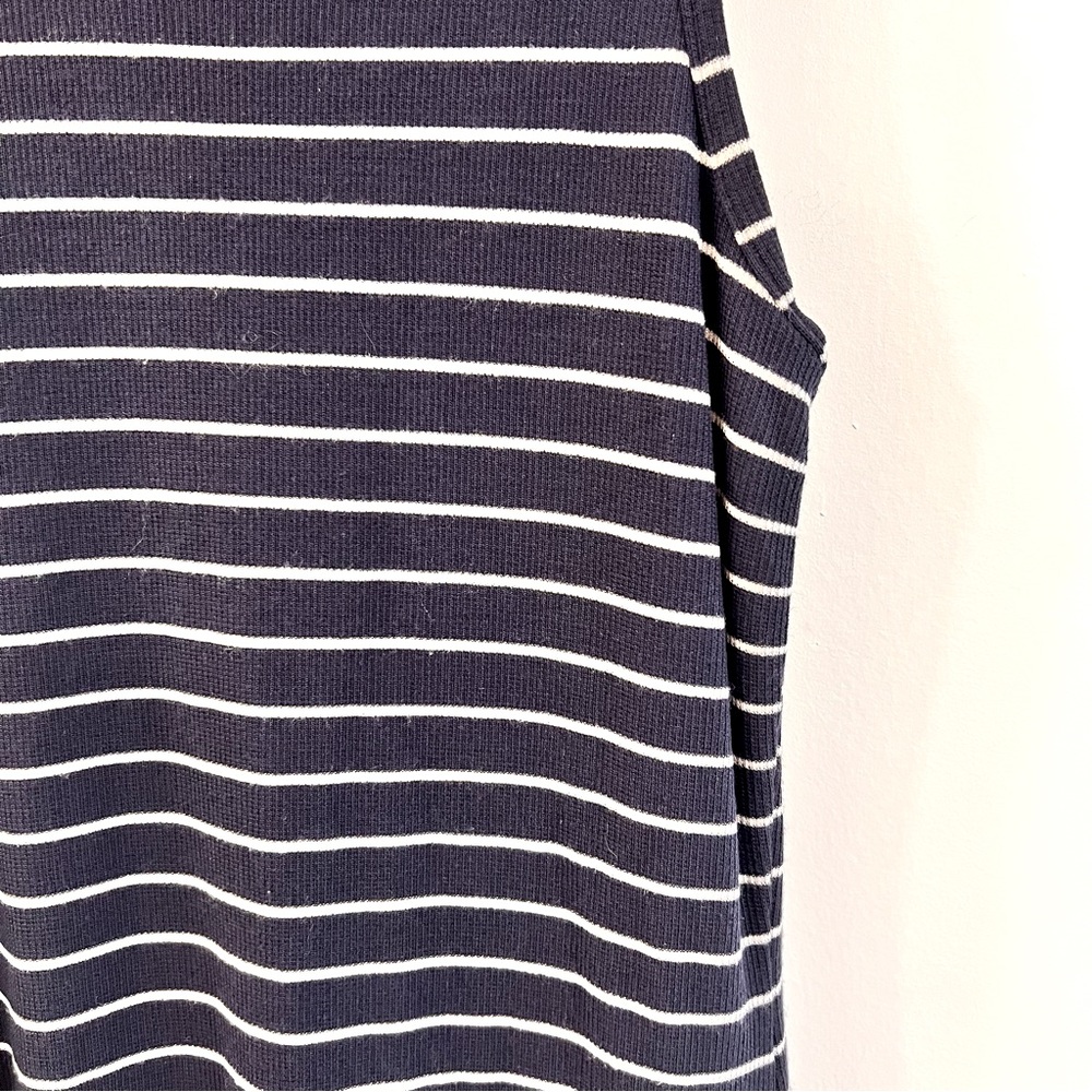 Marine Layer Navy & White Striped Ribbed Tank Small Stretchy Midi Dress - Picture 2 of 5
